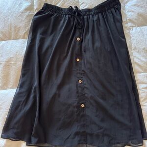 Elegant Black Button-Down Skirt
